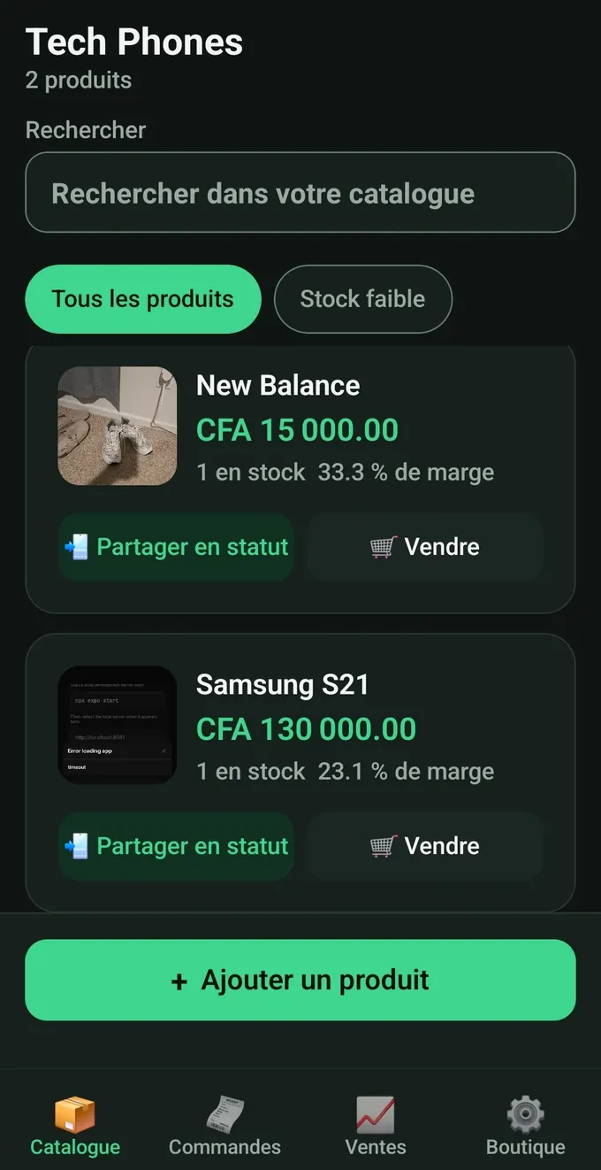 Capture d’écran de l’application TapTap Pub : Votre catalogue